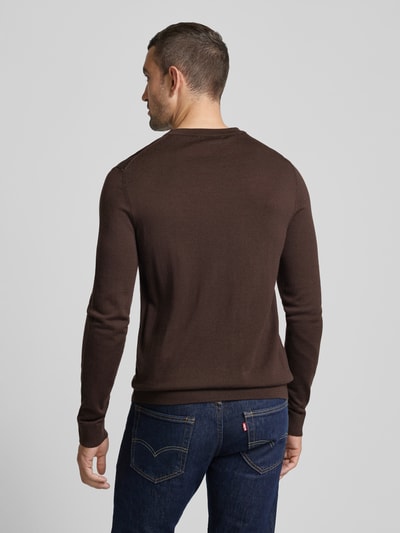 SELECTED HOMME Strickpullover mit gerippten Abschlüssen Modell 'TRAY' Mittelbraun 5