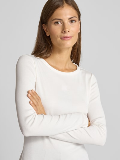 s.Oliver RED LABEL Slim Fit Langarmshirt in Ripp-Optik Offwhite 3
