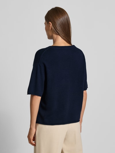 0039 Italy Strickshirt aus Kaschmir-Mix Modell 'Ines' Dunkelblau 5