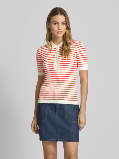 Gant Poloshirt mit gerippten Abschlüssen Koralle 4