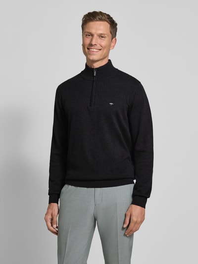 Fynch-Hatton Gebreide pullover met schipperskraag Antraciet - 4