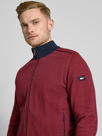 bugatti Sweatjacke mit Reißverschluss Rot 3