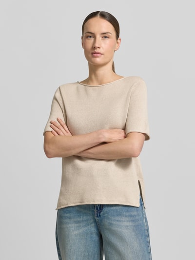 Marc O'Polo Regular Fit T-Shirt aus Baumwoll-Leinen-Mix Stein 4