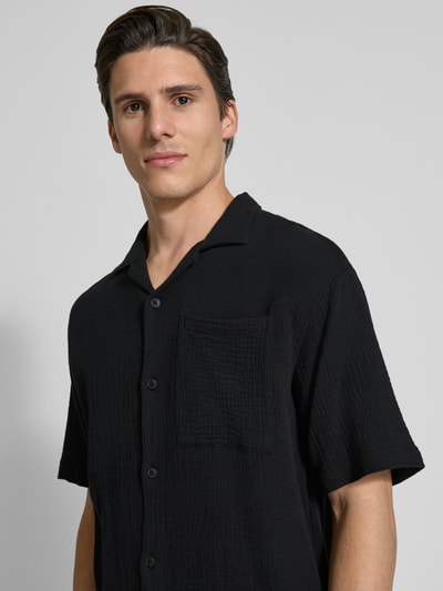 JAKE*S STUDIO MEN Freizeithemd mit Knopfleiste Black 3