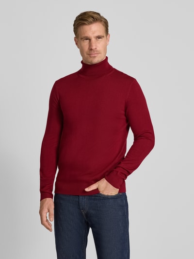 JOOP! Collection Rollkragenpullover aus Schurwolle mit Label-Detail Kirsche 4