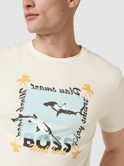 BOSS Orange T-Shirt  mit Motiv-Print Offwhite 3