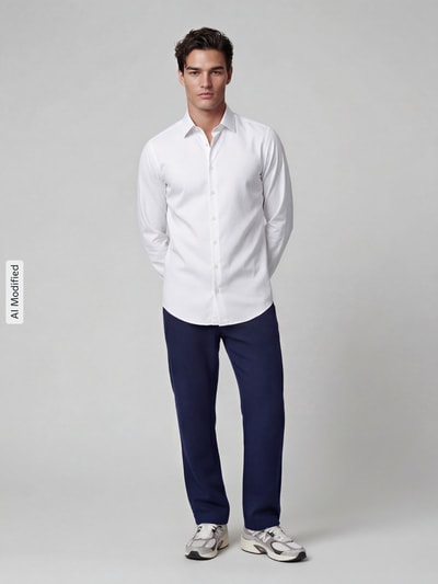 Seidensticker Slim Fit Businesshemd aus reiner Baumwolle Modell 'New Kent Patch' Weiss 1