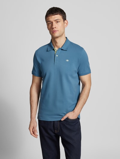 Tom Tailor Regular Fit Poloshirt aus Baumwoll-Piqué mit Logo-Stitching Dunkelblau 4