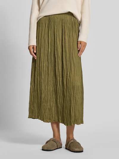 Oui Midirock in Falten-Optik Khaki 4