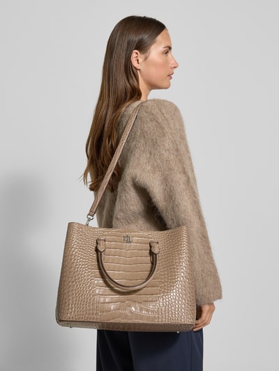 Lauren Ralph Lauren Handtas met labelapplicatie en draagband Taupe - 1