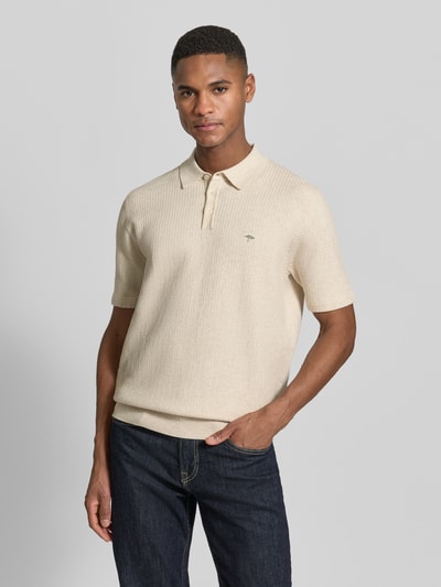 Fynch-Hatton Regular Fit Poloshirt in Strick-Optik Offwhite 4