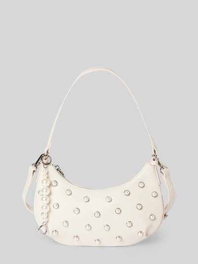 Seidenfelt Handtas met kralen, model 'TYDAL' Ecru - 2