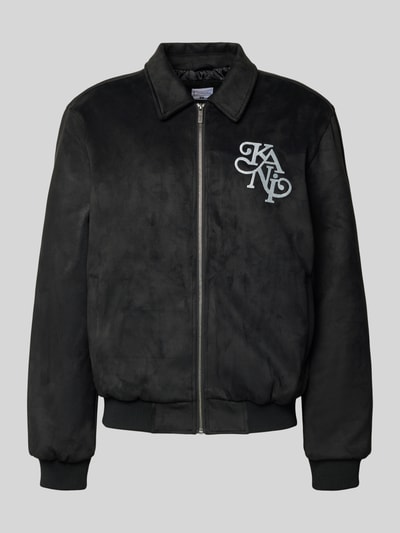 KARL KANI Jack in leerlook met labelstitching Zwart - 2
