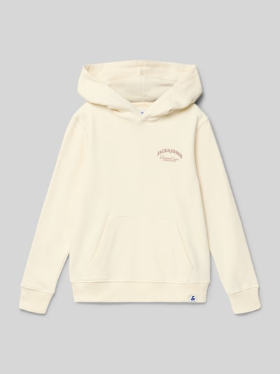 Productfoto, Hoodie met kangoeroezak van JACK & JONES, katoenmix, relaxed fit, logoprint, labeldetail