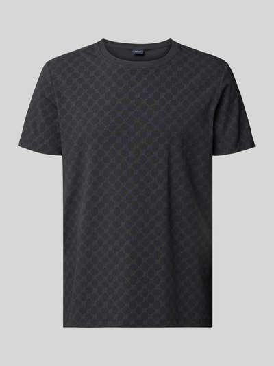 Produktfoto, T-Shirt mit Logo-Muster und Rundhalsausschnitt von JOOP! Collection in Schwarz, Baumwoll-Elasthan-Mix, Regular Fit, dezentes Muster