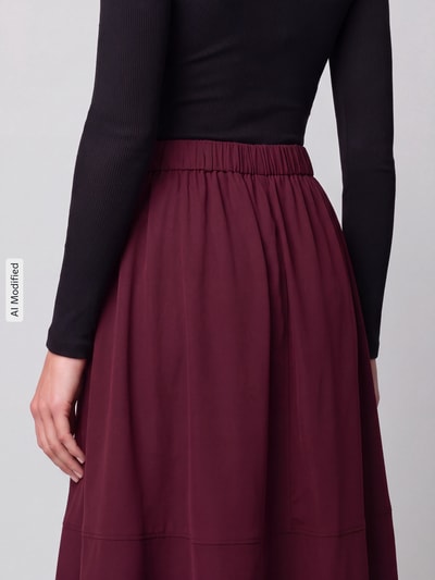 ROBE LÉGÈRE Uitlopende midi-rok van viscosemix Bordeaux - 3