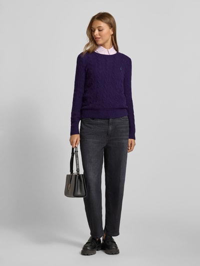 Polo Ralph Lauren Sweter z dzianiny z mieszanki wełny i kaszmiru model ‘JULIANNA’ Jasnośliwkowy 1