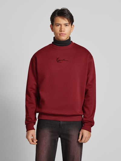 KARL KANI Sweatshirt mit Label-Stitching Bordeaux 4