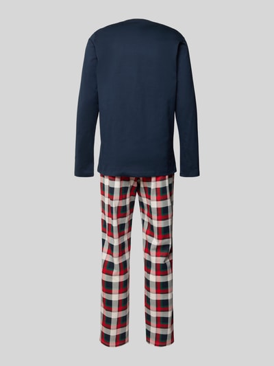 Schiesser Relaxed fit pyjama met borstzak Marineblauw - 3