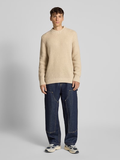 G-Star Raw Wollen pullover met structuurmotief, model 'Chunky' Beige - 1