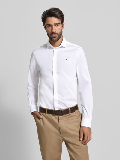 Tommy Hilfiger Tailored Fit Businesshemd aus Baumwoll-Mix Weiss 4