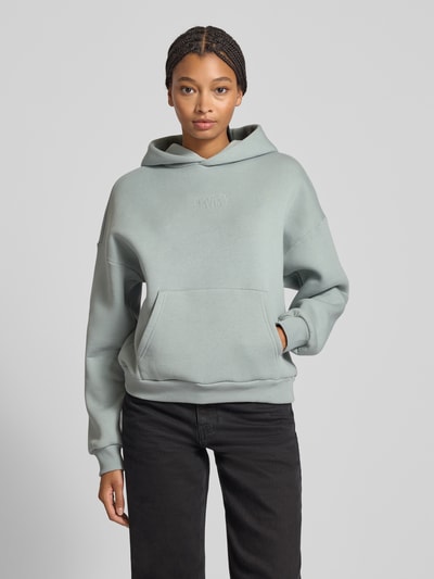 Review Hoodie met labelstitching Bleu - 4