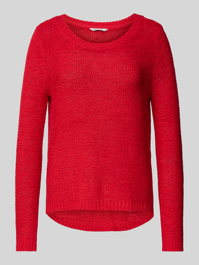 Only Regular fit gebreide pullover met ribboorden, model 'GEENA' Rood - 2