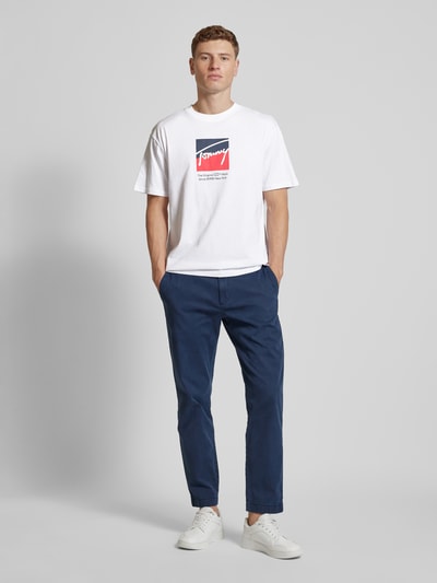 Tommy Jeans Regular Fit T-Shirt mit Label-Print Weiss 1