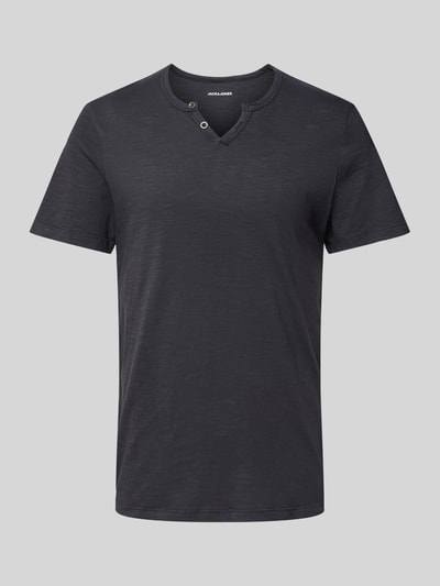 Jack & Jones T-shirt z dekoltem w serek model ‘SPLIT’ Czarny 2