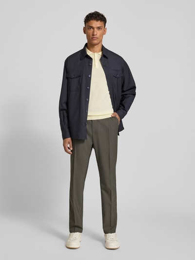 CRUNA Gebreide polo met kentkraag Offwhite - 1