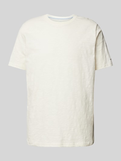 Fynch-Hatton T-shirt met logostitching Offwhite gemêleerd - 2