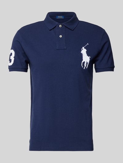 Polo Ralph Lauren Custom slim fit poloshirt met logostitching Marineblauw - 2