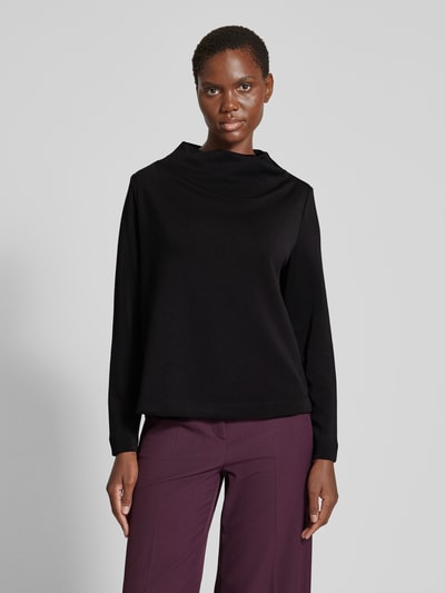 s.Oliver BLACK LABEL Sweatshirt met watervalhals Zwart - 4