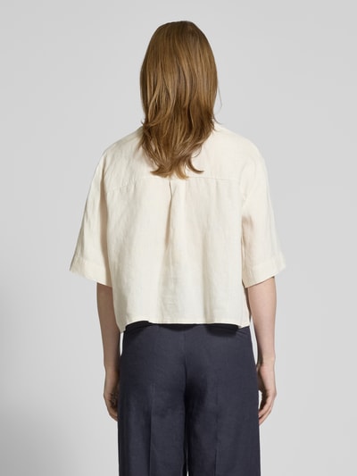 Jake*s Collection Relaxed Fit Leinenbluse mit Brusttasche Ecru 5