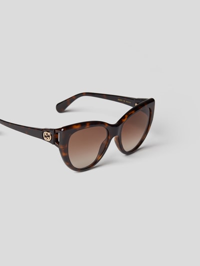 Gucci Unisex Sonnenbrille im Cat-Eye-Stil Dunkelbraun 3