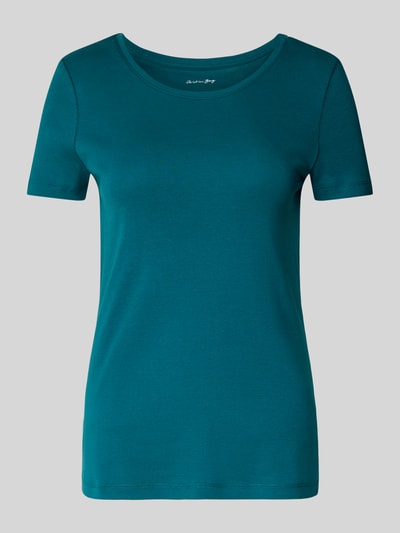 Christian Berg Woman T-shirt met geribde ronde hals Petrol - 2