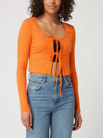 Noisy May Cropped Cardigan mit Schnürungen Modell 'Paula'  Orange 4