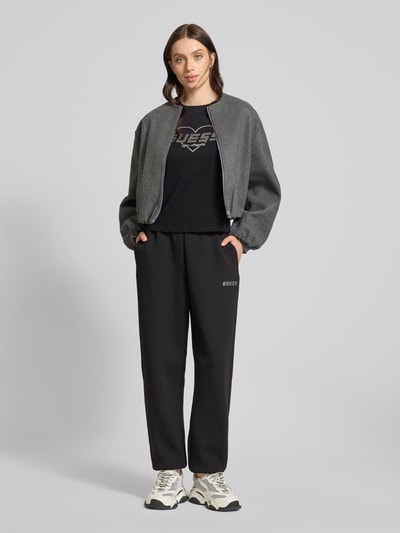 Guess Activewear T-Shirt mit Strasssteinbesatz Modell 'NARCISO' Black 1