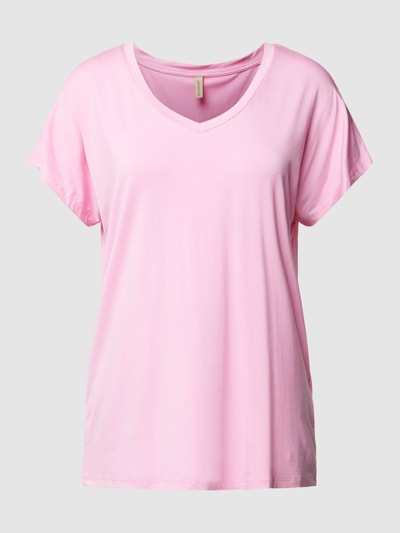 Soyaconcept T-Shirt mit V-Ausschnitt Modell 'Marica' Pink 2