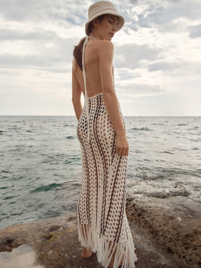 LeGer by Lena Gercke Sukienka z dzianiny z ażurowym wzorem Złamany biały 6