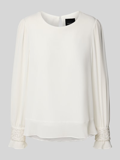 Marc Cain Regular fit blouse met kralen en ronde hals Wit - 2