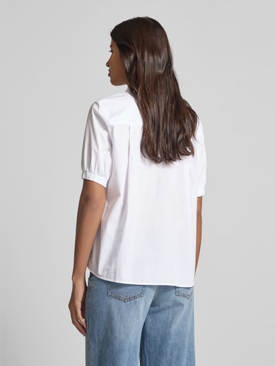 Milano Italy Bluzka koszulowa o kroju regular fit z rękawem o dł. 1/2 Złamany biały 5