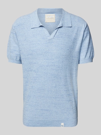 Colours & Sons Regular Fit Poloshirt mit V-Ausschnitt Hellblau 2