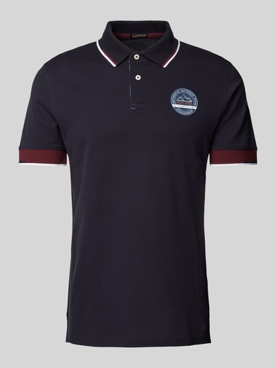 Christian Berg Men Slim Fit Poloshirt Print-Detail Marine 2