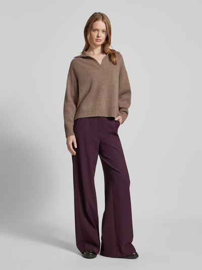 Weekend Max Mara Oversized gebreide pullover met ribboorden, model 'AGRE' Lichtbruin - 1