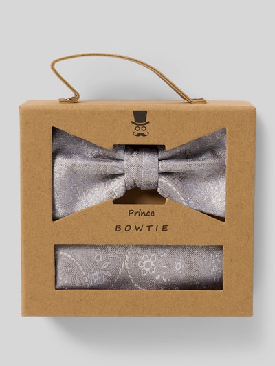 Prince Bowtie Fliege und Einstecktuch im Set Sand 1