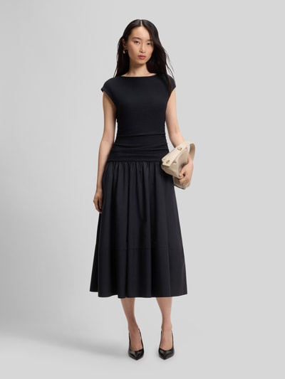 BOSS A-Linien Freizeitkleid aus Viskose-Mix  Marine 1