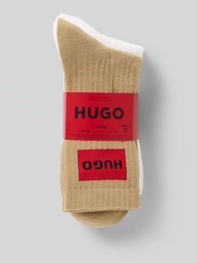 HUGO Sokken met labeldetail in een set van 3 paar Beige - 3