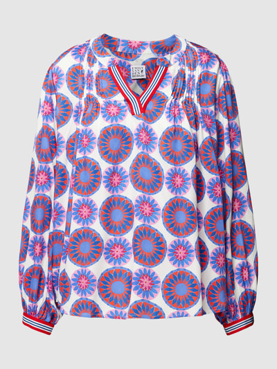 Emily Van den Bergh Blouseshirt van viscose met all-over motief Rood - 2