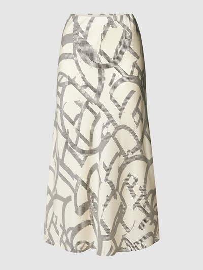 Neo Noir Midirok met all-over print, model 'Bovary' Offwhite - 2